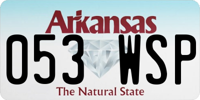 AR license plate 053WSP