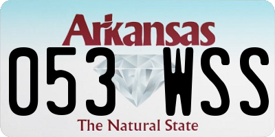AR license plate 053WSS