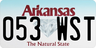 AR license plate 053WST