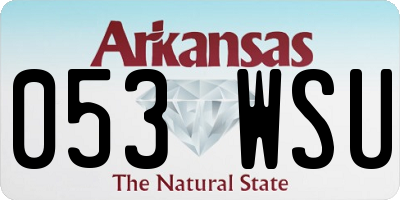 AR license plate 053WSU