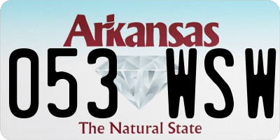 AR license plate 053WSW