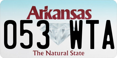 AR license plate 053WTA