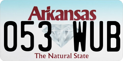 AR license plate 053WUB