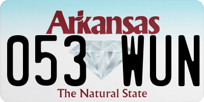 AR license plate 053WUN