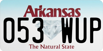 AR license plate 053WUP