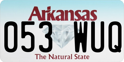 AR license plate 053WUQ