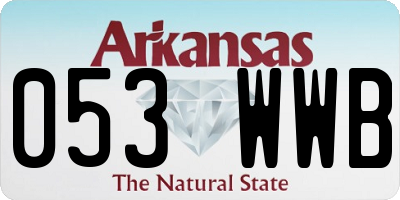 AR license plate 053WWB