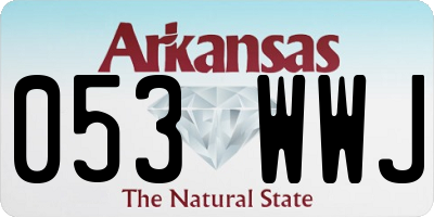 AR license plate 053WWJ