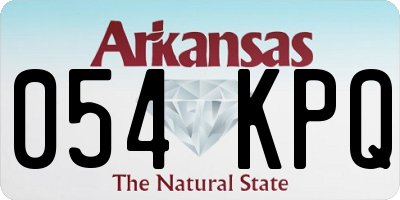 AR license plate 054KPQ