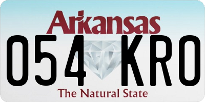 AR license plate 054KRO