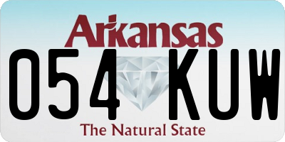 AR license plate 054KUW
