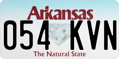 AR license plate 054KVN