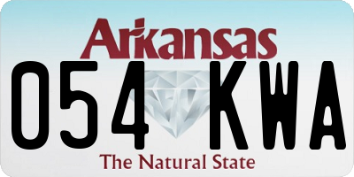 AR license plate 054KWA