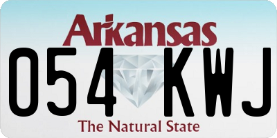 AR license plate 054KWJ