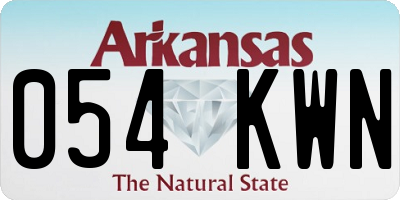 AR license plate 054KWN