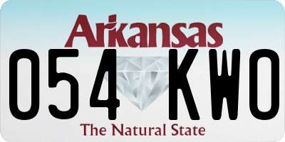 AR license plate 054KWO