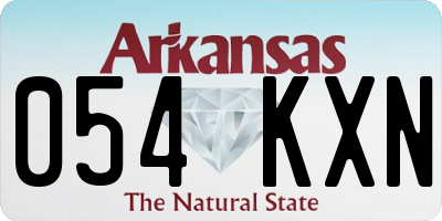 AR license plate 054KXN