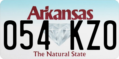 AR license plate 054KZO