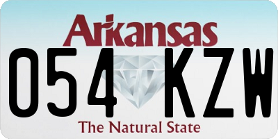 AR license plate 054KZW