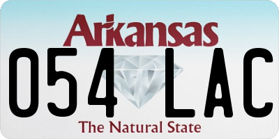 AR license plate 054LAC