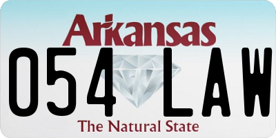 AR license plate 054LAW