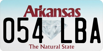 AR license plate 054LBA