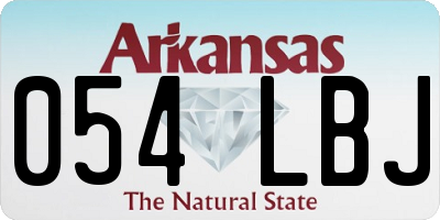 AR license plate 054LBJ