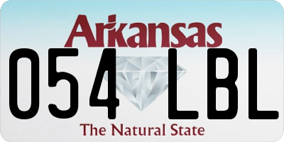 AR license plate 054LBL