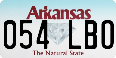 AR license plate 054LBO