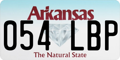 AR license plate 054LBP
