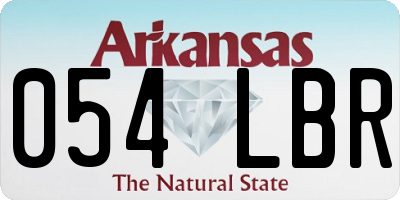 AR license plate 054LBR