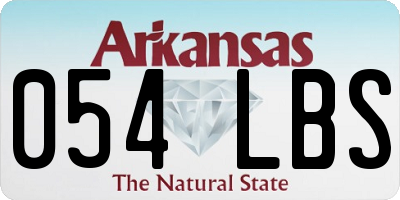 AR license plate 054LBS