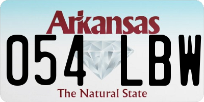 AR license plate 054LBW