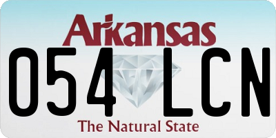 AR license plate 054LCN