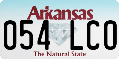 AR license plate 054LCO