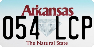 AR license plate 054LCP