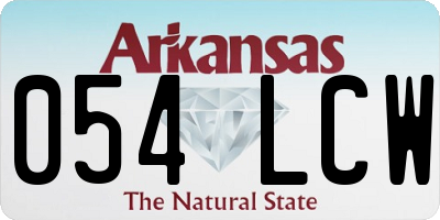 AR license plate 054LCW