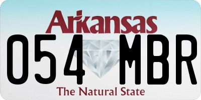 AR license plate 054MBR
