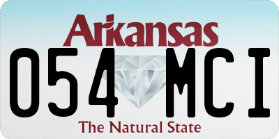 AR license plate 054MCI