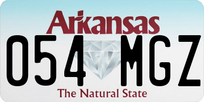 AR license plate 054MGZ