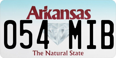 AR license plate 054MIB