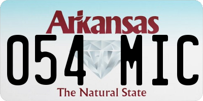 AR license plate 054MIC