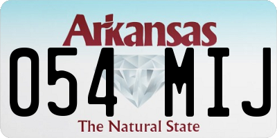 AR license plate 054MIJ