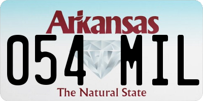 AR license plate 054MIL