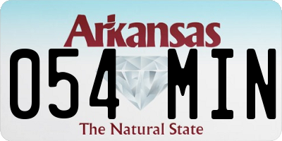 AR license plate 054MIN