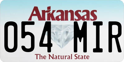 AR license plate 054MIR