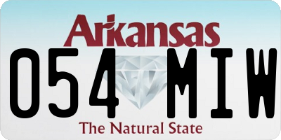 AR license plate 054MIW