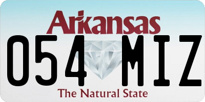 AR license plate 054MIZ