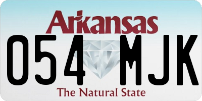 AR license plate 054MJK