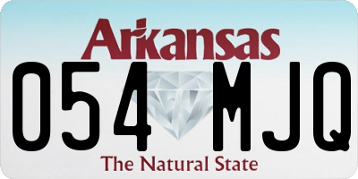 AR license plate 054MJQ
